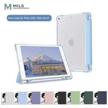 MILS Transparent Trifold Clear Case iPad 6 7 8 Mini 4 5 Pro 11 Air 3 4 Pro 11 20/21/22 Light Blue