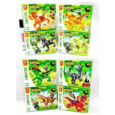 MAINAN EDUKASK ANAK DAPAT 8IN1SET MAINAN HOBBY EDUKATIF SEMBO DINO BRICKS BLOCK SEMBO DINOSAUR WORLD