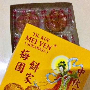 Mei Yen Kue Bulan Kacang Hitam Tausa Polos Telur Kue Bulan Mooncake Vegetarian DURIAN POLOS