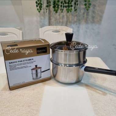 panci gagang + kukusan / sauce pan steamer europa 18 cm