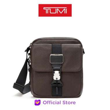 TUMI Alpha Bravo Junior Leather Crossbody Bag - Dark Brown