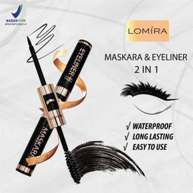 MASKARA + EYELINER 2in1 LOMIRA - TERDAFTAR BPOM - LOMIRA MASKARA & EYELINER 2 in 1 - MASKARA MURAH -