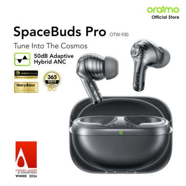 oraimo TWS Headset Bluetooth Gaming v5.4 Spacebuds Pro OTW-930 Audio Spasial Hibrida 50dB Adaptif Pe