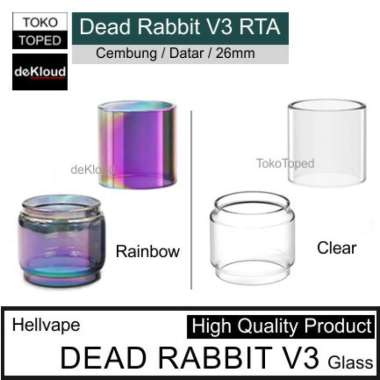 DEAD RABBIT V3 Replacement Glass | kaca tabung gelas DR V3 DRV3 Lurus Clear