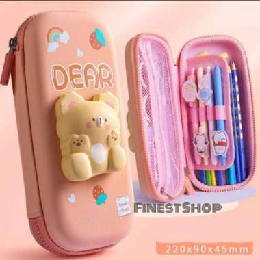 Kotak Pensil Squishy 3D Pencil Case Boneka Tempat Alat Tulis Sekolah Bear