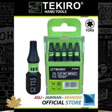 Set Mata Obeng Bintang Pukul T15~T25 x 1~2" inch Impact Driver 1/4" Hitam - Black Torx Bit Impact TE