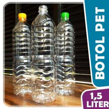 BOTOL PLASTIK 1500 ml / botol PET 1,5 Liter / botol minum plastik tebal bening terbaik Hijau