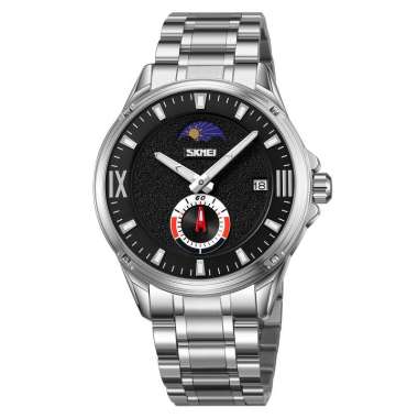 Jam Tangan Pria Analog SKMEI 9326 SILVER BLACK WATER RESIST 30M