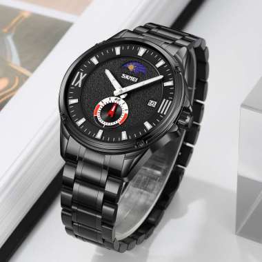 Jam Tangan Pria Analog SKMEI 9326 BLACK BLACK WATER RESIST 30M