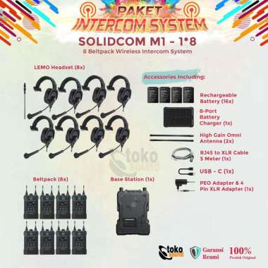 Hollyland Solidcom M1 8 Beltpack & Headset Wireless Intercom Solution Original