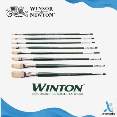 Winton Hog Long Flat Long Handle Brush NO. 12