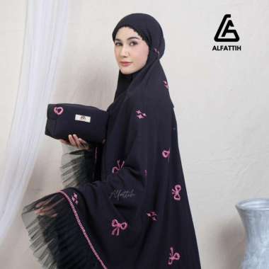 Mukena Dewasa Bordir Coquette | Mukena Bordir Pita Hitam