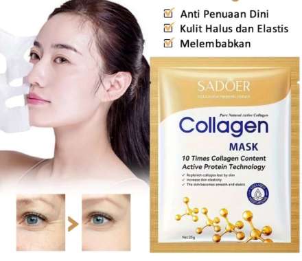 Masker Collagen SADOER Perawatan Wajah Korea Whitening Sheet Mask Glowing Memudarkan Keriput sadoer 