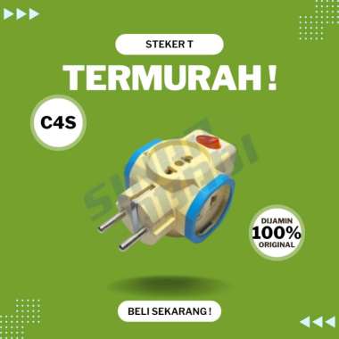 Steker T + Saklar Cabang 4 Cahaya