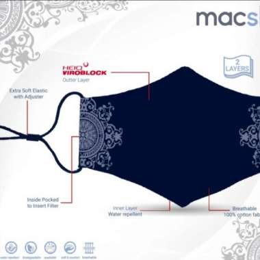 Masker Anti Virus Macsh Batik Print Premium with Adjuster