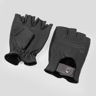 Prodigo * Sarung Tangan Kulit Makassar I Gloves Half Finger I Sarung Tangan Motor Kulit Asli HITAM 2