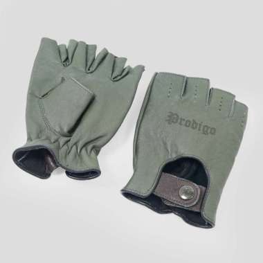 Prodigo * Sarung Tangan Kulit Makassar I Gloves Half Finger I Sarung Tangan Motor Kulit Asli ARMY 1