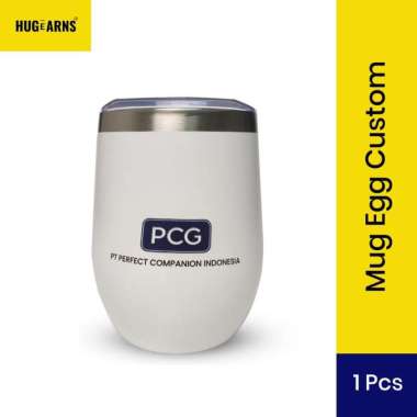 HUGeARNS - Coffee Egg Custom Mug Stainless Gelas Kopi Custom Grafir Nama Logo / Souvenir Event Nikah
