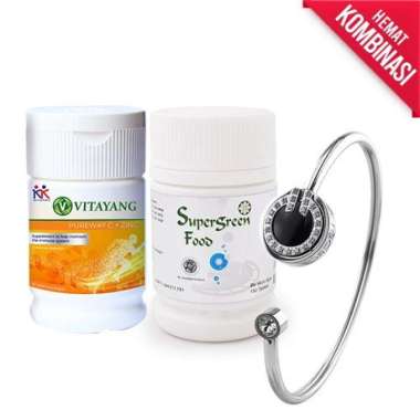 KK Liforce Ladies Circle Stone Bracelet (Paket Pemula) + SGF 150 Tablet & Vitayang Pureway C + Zinc
