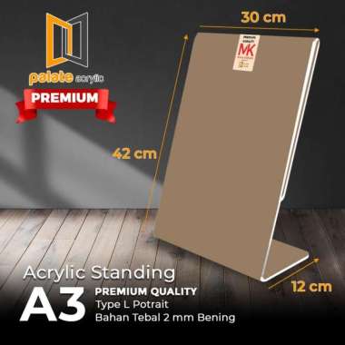 AKRILIK TENT HOLDER A3 L PORTRAIT - 2MM PREMIUM