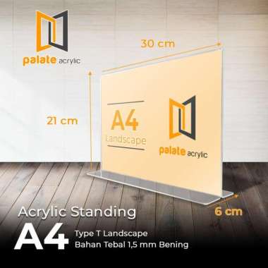 Acrylic Tent Holder A4 T / Akrilik A4 T LANDSCAPE / Acrilic 1,5mm