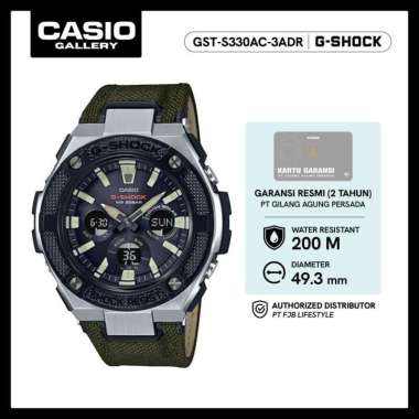 G-Shock Jam Tangan Pria GST-S330AC-3ADR Original Analog Digital Green