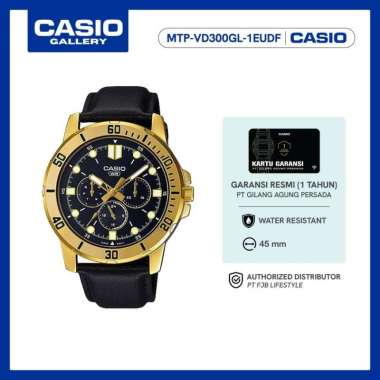 Casio Jam Tangan Original Pria MTP-VD300GL-1EUDF Analog Black