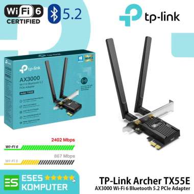 WiFi Adapter TP-Link Archer TX55E AX3000 Wi-Fi 6 Bluetooth 5.2 PCIe Adapter