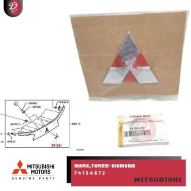 Logo Emblem Belakang Tiga Berlian Mitsubishi Xpander GLS GLX Exceed Sport Ultimate Cross Tahun 2016-