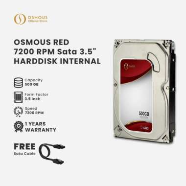 Hardisk Hdd 500GB Osmous 7200 RPM Internal Sata 3.5" Hard Disk PC.