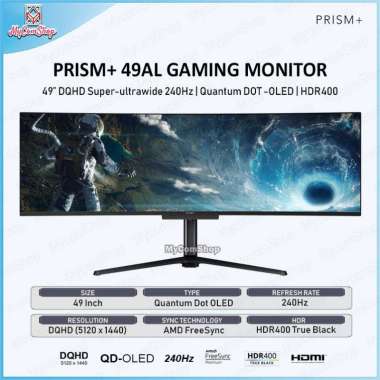 PRISM+ 49AL ULTRAWIDE QD-OLED CURVED GAMING MONITOR 49-INCH DQHD 240HZ HDR 400 AMD FREESYNC