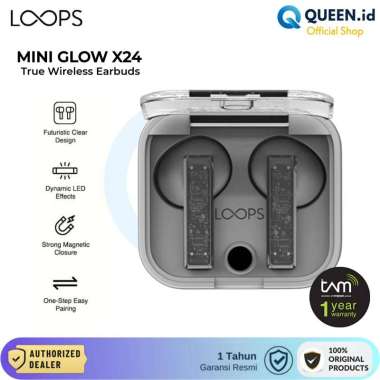 LOOPS Mini Glow X24 TWS True Wireless Earbuds Headset Bluetooth 5.3 Earphone Stereo WHITE