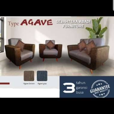 sofa premium agave 211 garansi daytona sofa american springbed 211 SEATER AGAVE BROWN