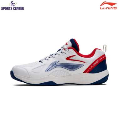 New Sepatu Badminton Lining Aero Speed AYTU029 White Red Navy 44