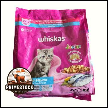 Whiskas Junior 450g - Makanan Kucing Kering Ocean Fish untuk Anak Kucing