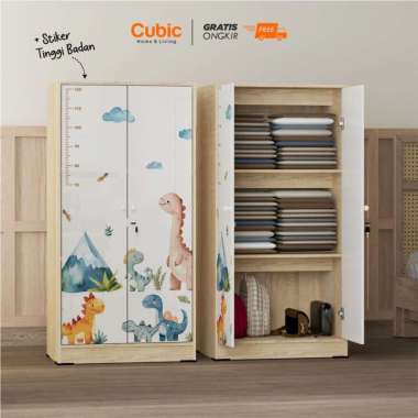 Cubic Lemari Kecil Minimalis / Almari Pakaian 2 Pintu / LUNA BL 120 Sirkus