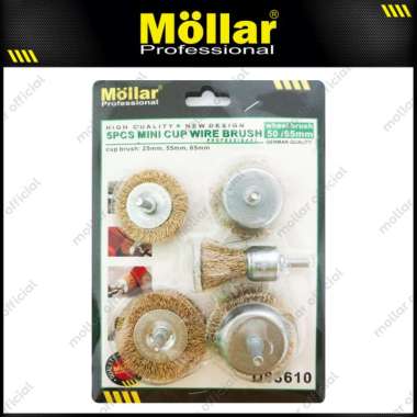 MOLLAR D83610 Mini Cup Wire Brush Set 5 pcs Mata Bor Sikat Kawat Besi Mangkok