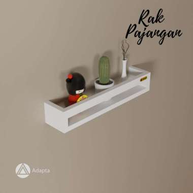 Adapta - Rak Pajangan Minimalis Warna Putih - Rak Pajangan Tempel Dinding Aestetic 1pcs coklat kayu