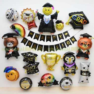 Balon Foil Karakter Happy Graduation Wisuda Dekorasi Graduation Wisudawan