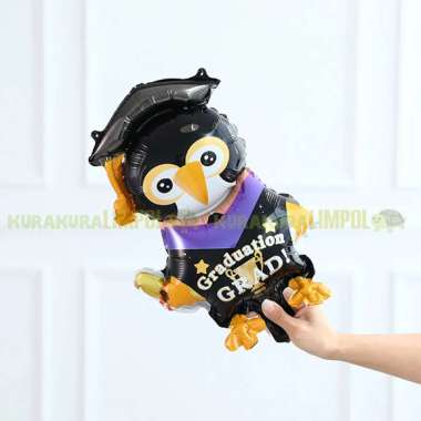 Balon Foil Karakter Happy Graduation Wisuda Dekorasi Graduation Penguin