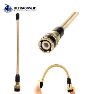 Antena HT Helikel Gold BNC MALE FEMALE Single Band VHF Panjang 17 cm MALE