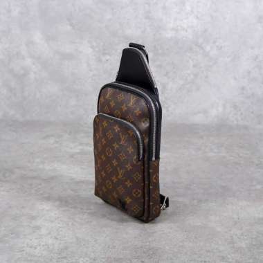 Tas LOUIS VUITTON LV AVENUE MONOGRAM MACASSAR BROWN SLING BAG 100% ORIGINAL 19X3X29CM