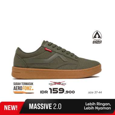 Aerostreet 37-44 Massive Low 2.0 Olive Gum - Sepatu Sneakers Casual 41