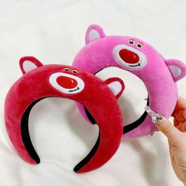 BD0152 BANDO LOTSO BEAR Fluffy head band bando toy story Korean Fluffy Bear Headband MERAH