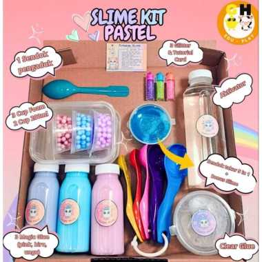 Slime Kit Pastel Edition Ice Cream Mainan Edukasi Anak Tofu Slime Seri 2 by GHEduPlay Ungu,biru,pink