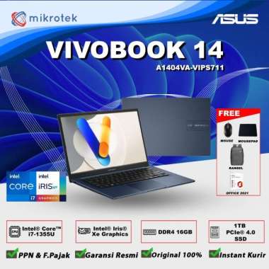 Asus Vivobook 14 VIPS711 VIPS712/Core i7-1355U/16GB/1TB SSD/14″ FHD IPS/Win 11 Home+OHS 2021 Asus Vi