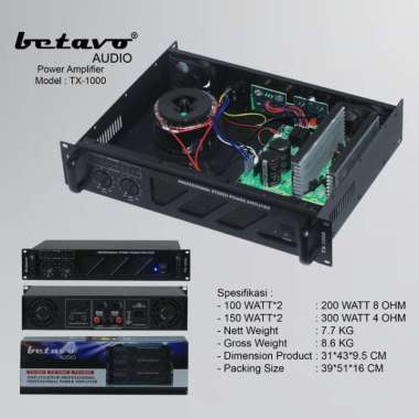 BETAVO AUDIO POWER AMPLIFIER TX-1000 original garansi resmi 1 tahun