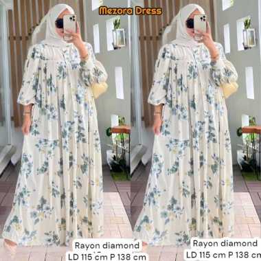 Najmi Dress - Dress Wanita Maxmara Gamis Terbaru Lengan Panjang Baju Muslim Kekinian LD 110 cm Mezor