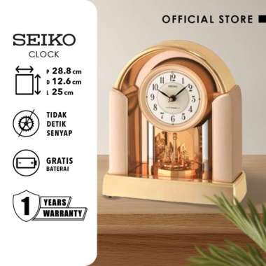 Jam Meja Seiko Pendulum QXW248P 6 Melodies Light Sensor Original