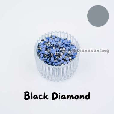 Payet Tempel Mute Gosok Hotfix Rhinestone SS12 Model Bulat Premium Permata | Istana Kancing Black Di